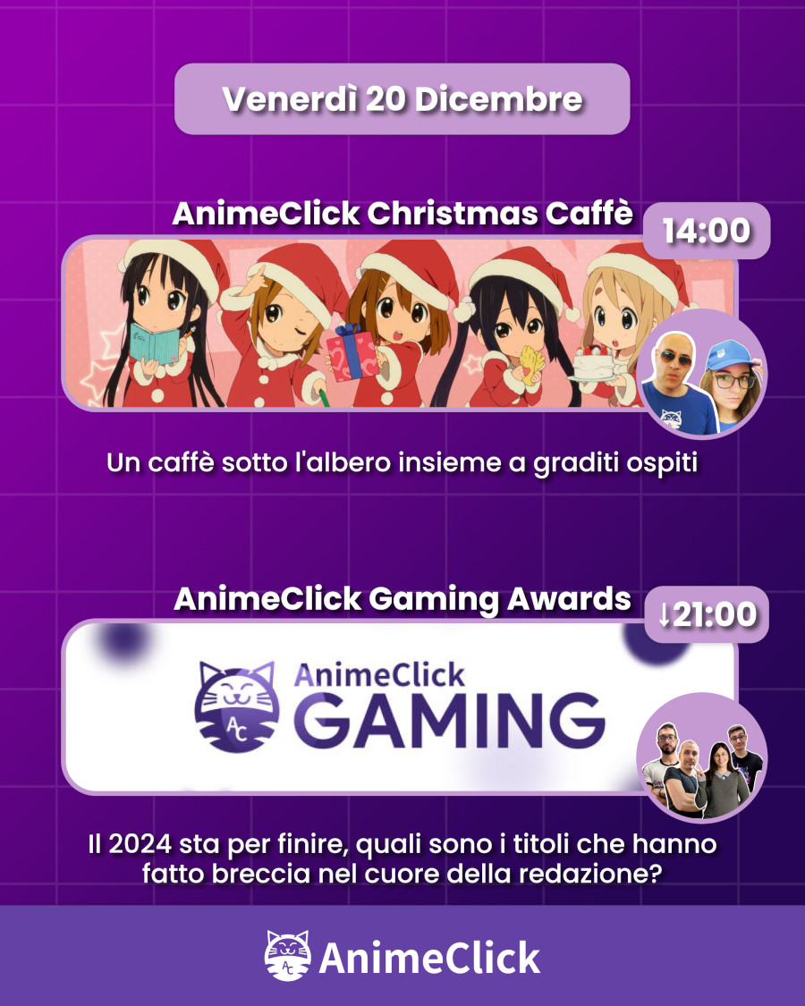 AnimeClick su Twitch: programma dal 16 al 22 dicembre AnimeClick su Twitch: programma dal 16 al 22 dicembre